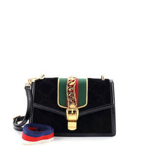 Gucci Sylvie Shoulder Bag Gg Velvet #203509G12B